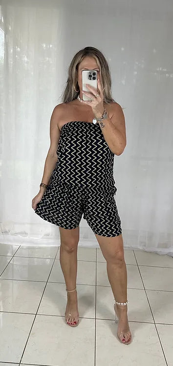 Playsuit - Black Zig Zag