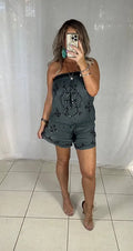 Sequin Playsuit - Grey
