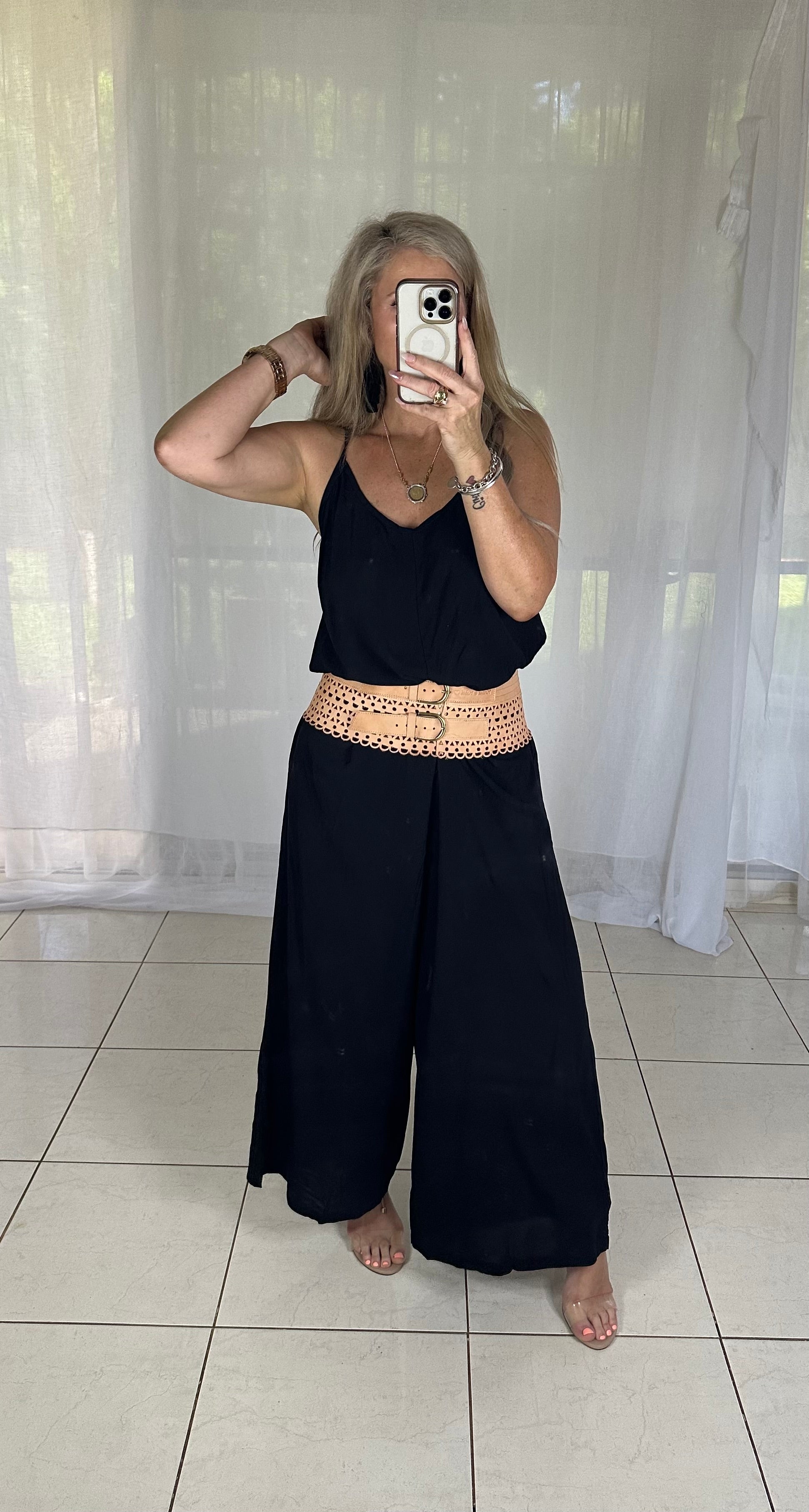 Flare leg Jumpsuit - Black